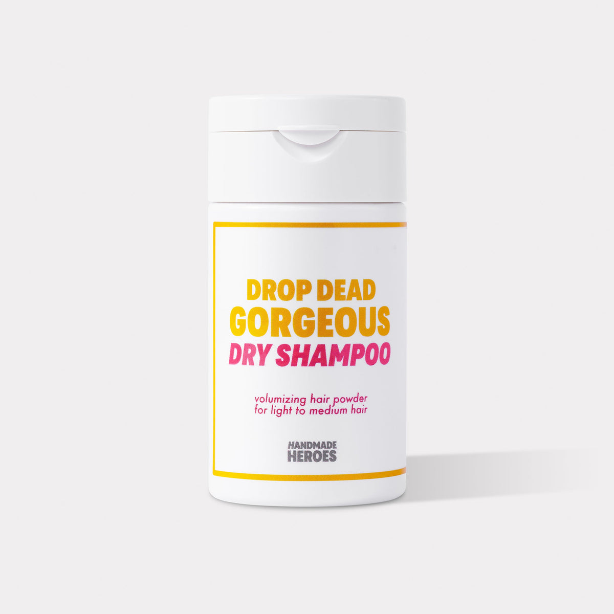 Drop Dead Gorgeous powder dry shampoo in Light, a non-aerosol jar for light-to-medium hair
