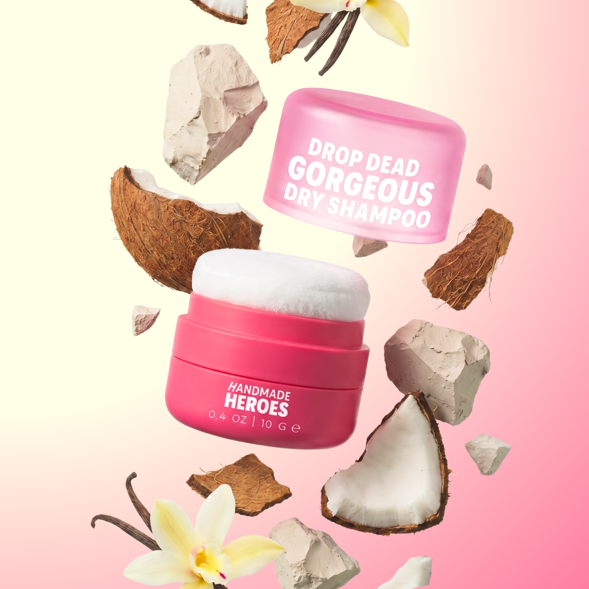 Dry shampoo powder puff for oil-free roots and volume